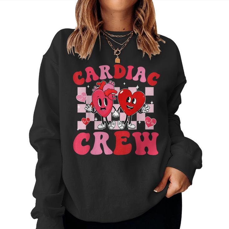 Retro Cardiac Crew Nurse Valentine's Day Cardiology Nursing Women Sweatshirt