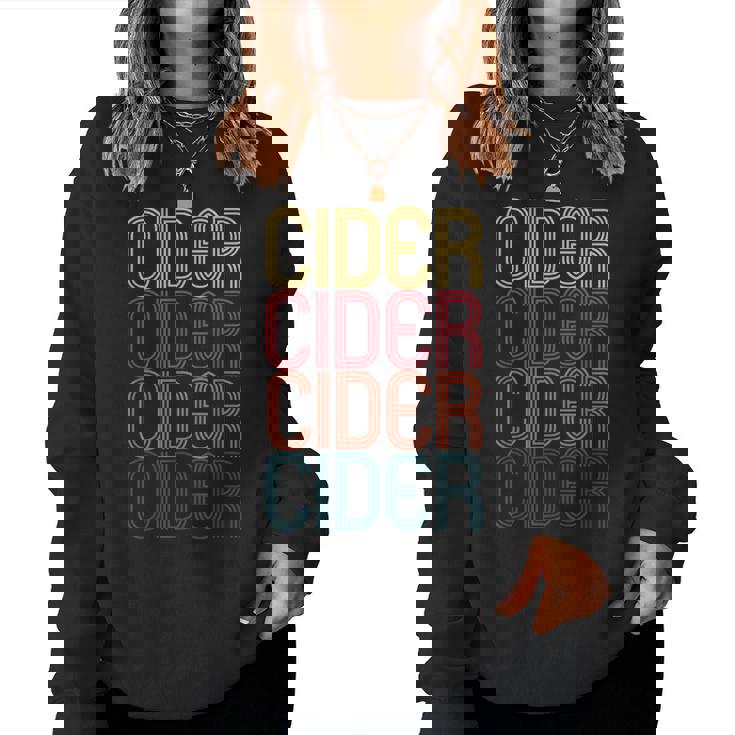 Retro Cider Wine For Cider Lover Vintage Cider Women Sweatshirt