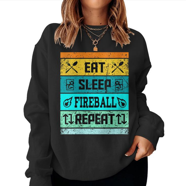 Retro Eat Sleep Fireball Women Women Sweatshirt