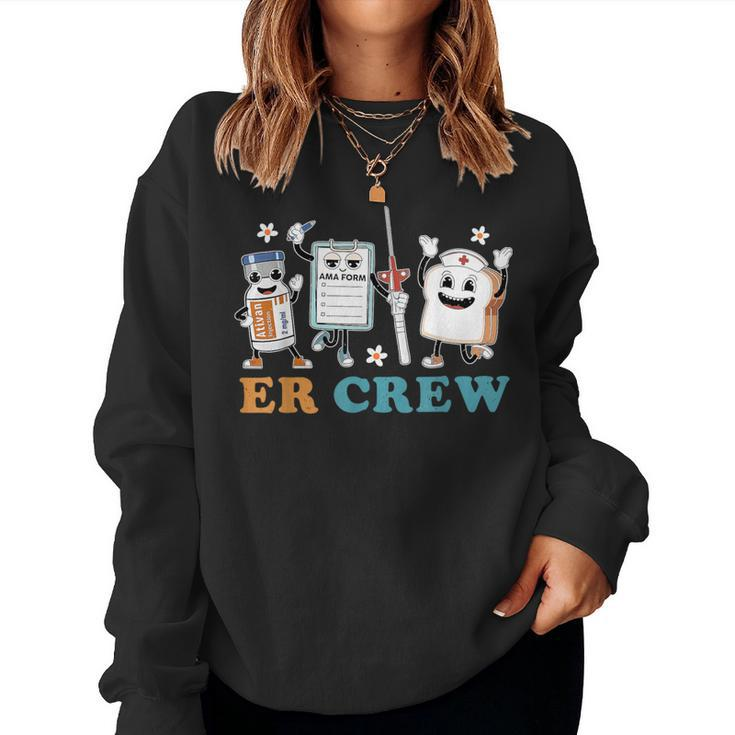 Retro Er Crew Emergency Room Er Ed Nurse Tech Women Sweatshirt