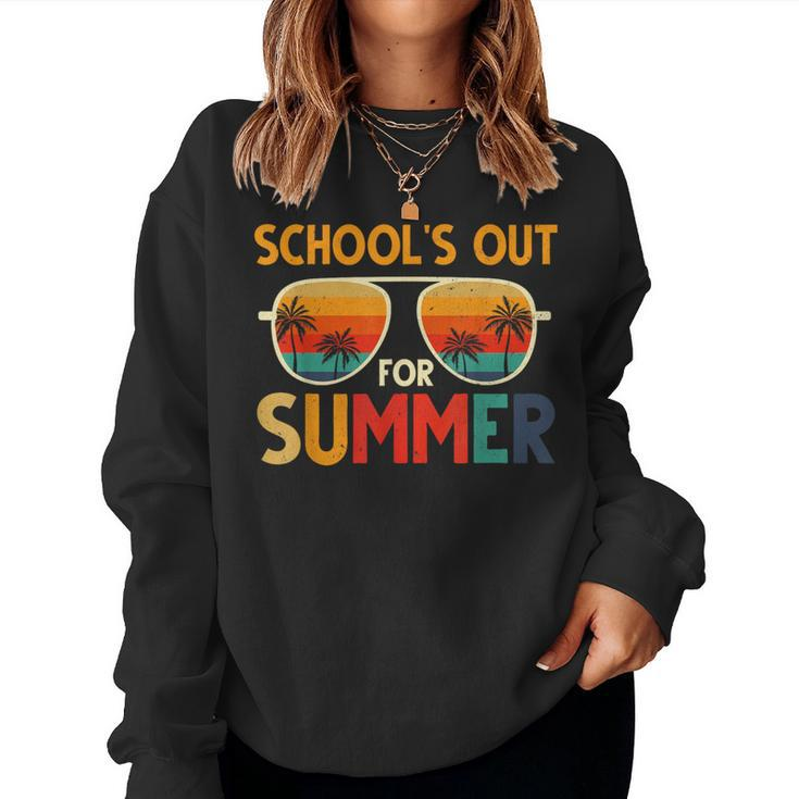 Retro Schools Out For Summer Last Day Of School Teacher Boy Women Sweatshirt