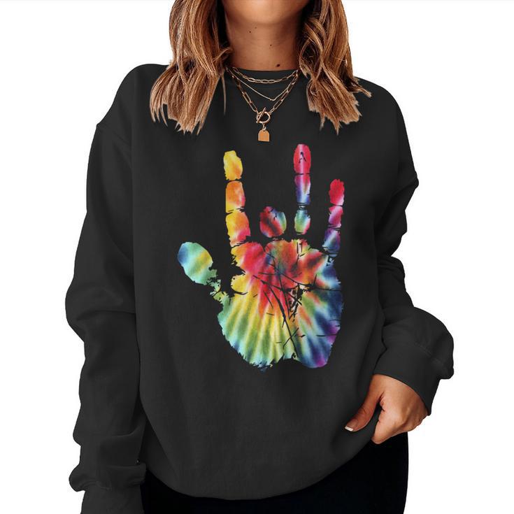 Retro Tie Dye Jerry Hand Women Sweatshirt