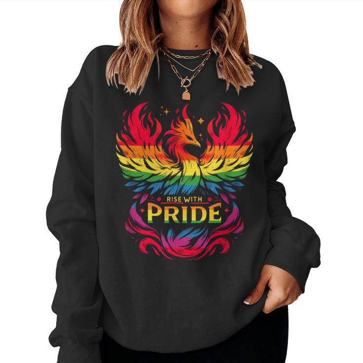 Rise With Pride Rainbow Phoenix Lgbtq Community Women Sweatshirt