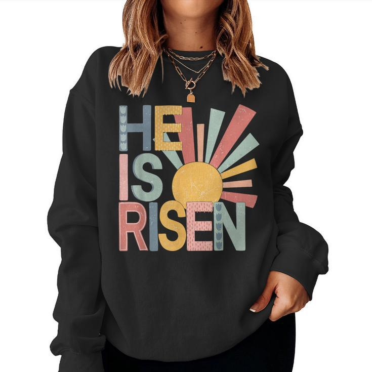 He Is Risen Matthew 286 Easter Day Christian Jesus Bunny Women Sweatshirt