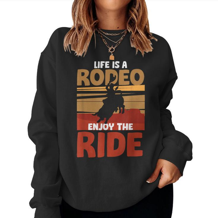 Rodeo Bull Riding Horse Rider Cowboy Cowgirl Western Howdy Women Sweatshirt
