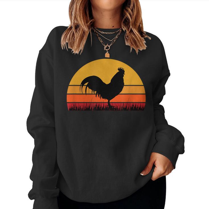 Rooster Chicken Black Orange Yellow Farm Farmer Farming Women Sweatshirt