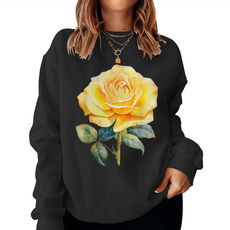 Rose Flower Yellow Floral Women Sweatshirt