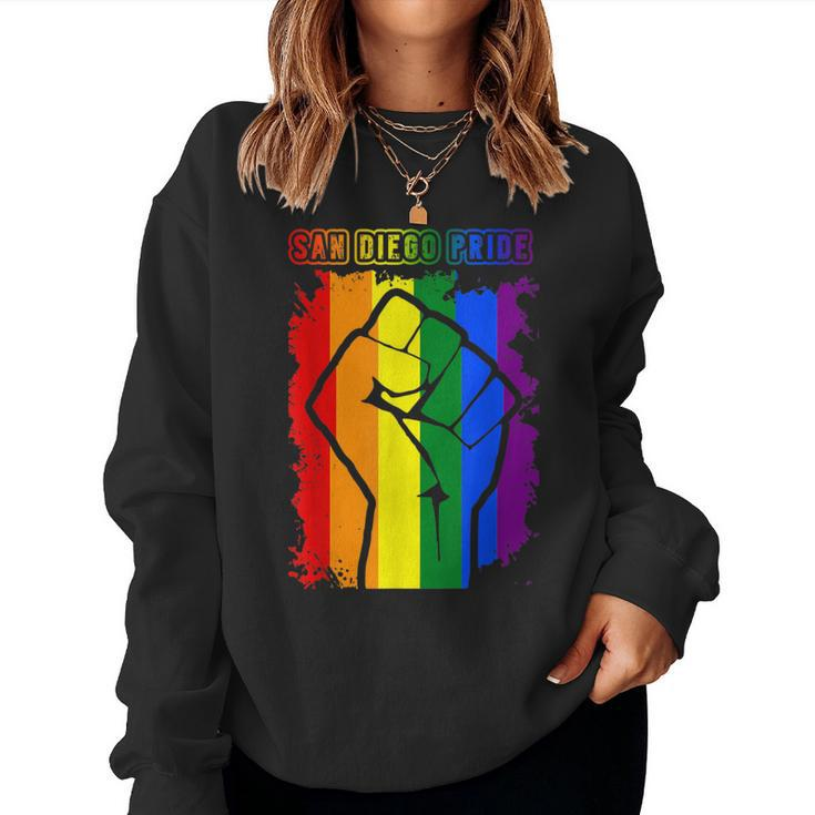 San Diego Lgbt Pride Month Lgbtq Rainbow Flag Women Sweatshirt