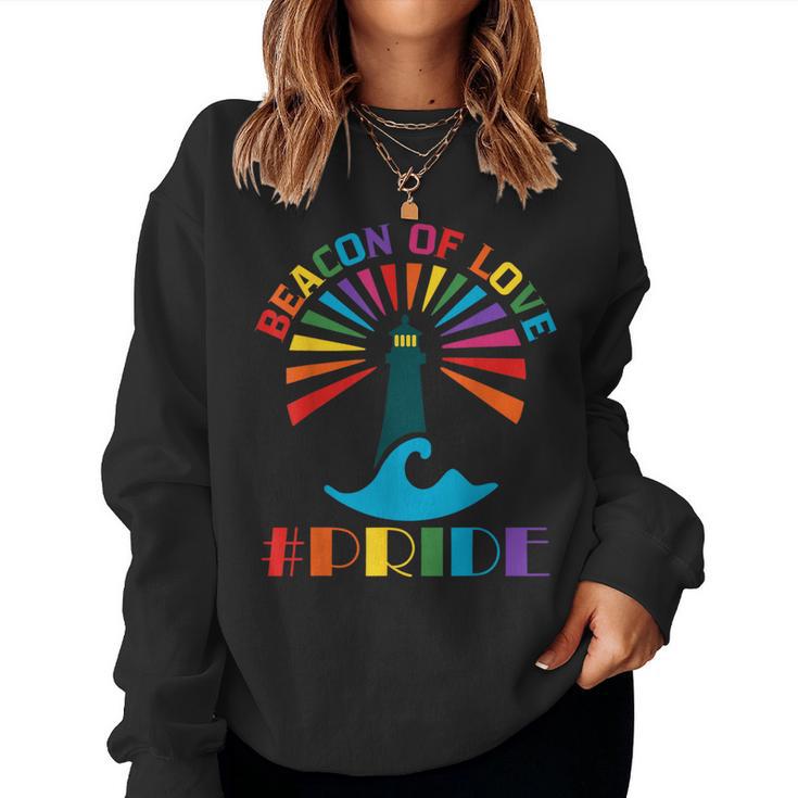 San Francisco Pride 2024 Beacon Of Love Rainbow Transgender Women Sweatshirt