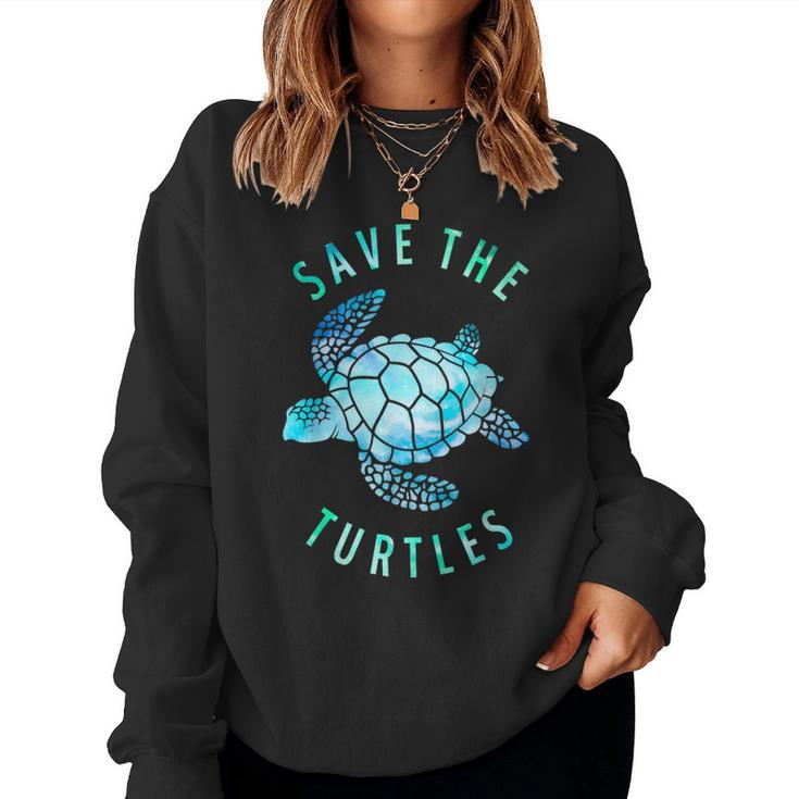Save The Turtles Sea Turtle Tie Dye Ocean Wildlife Earth Day Women Sweatshirt