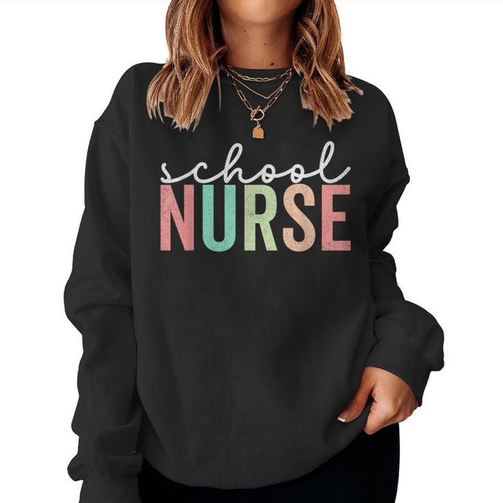 School Nurse Vintage Nurse Appreciation Nursing Healthcare Women Sweatshirt