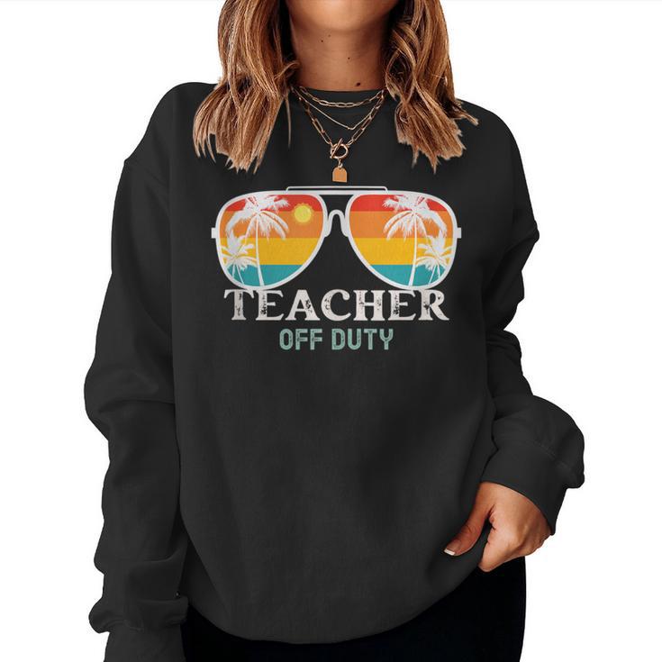 School Teacher Off Duty Sunglasses Beach Sunset Summer Women Sweatshirt