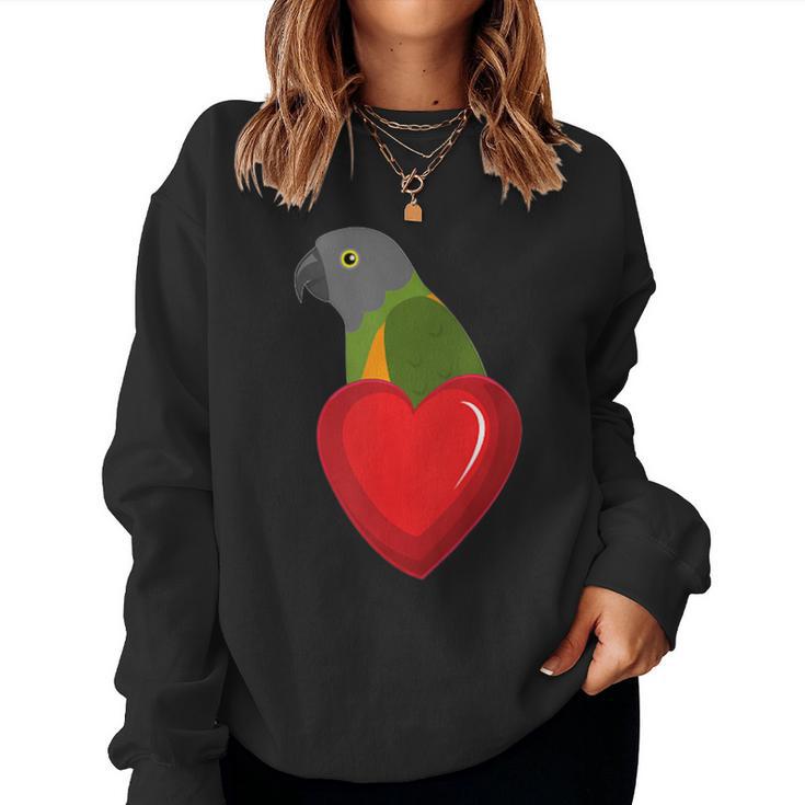 Senegal African Parrot Heart Pocket Women Sweatshirt