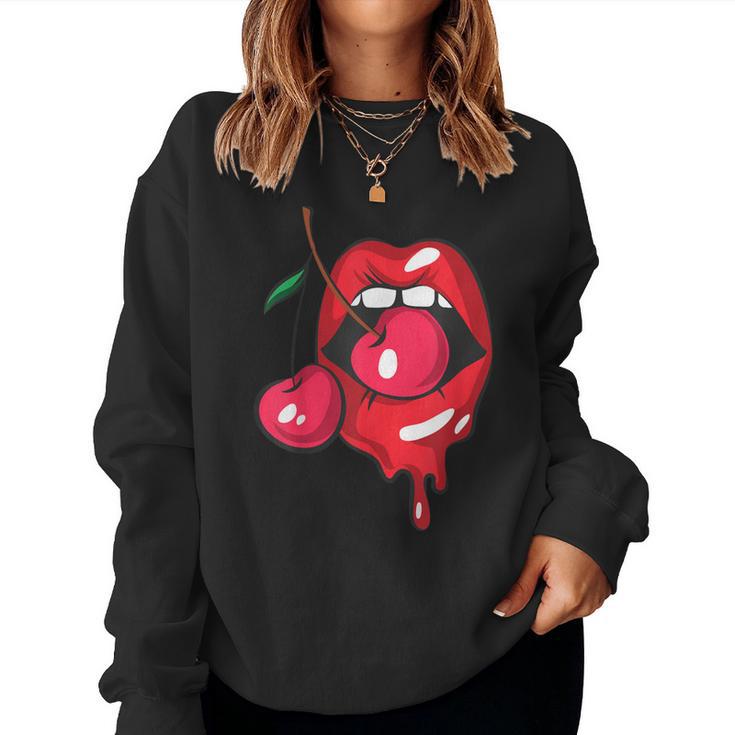 Sexy Cherry Lips Trendy Vintage Retro Print Girl Women Tank Top