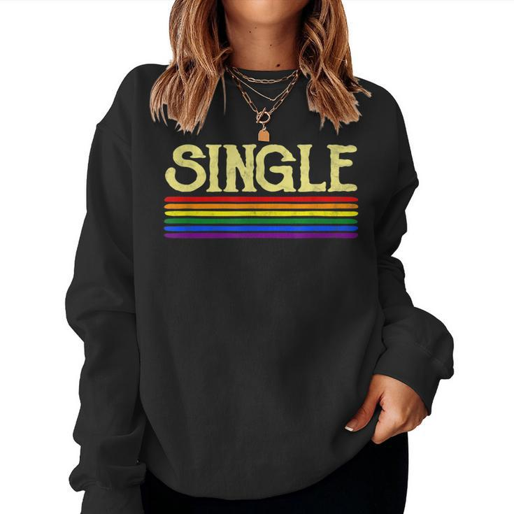 Single Gay Pride Lgbt Lesbian World Parade Rainbow Stripe Women Sweatshirt