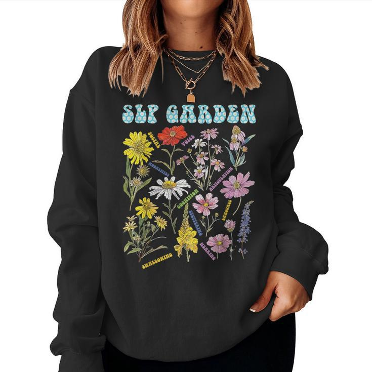 Slp Garden Wildflowers Speech Language Pathologist Men Women Sweatshirt