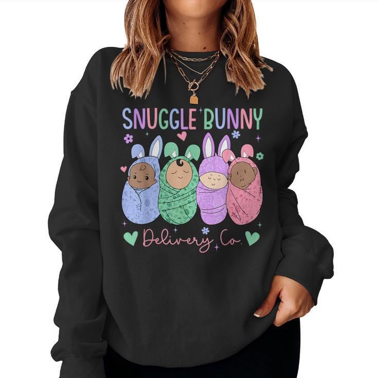 Snuggle Bunny Delivery Co Easter L&D Nurse Mother Baby Nurse Women Sweatshirt