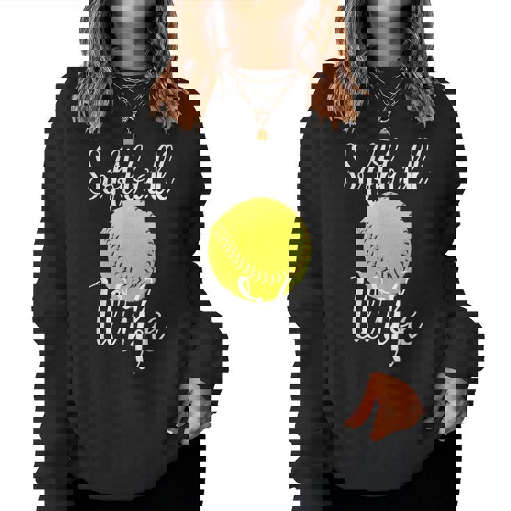 Softball Wife Ball For Mom Softball Wife Cute Women Sweatshirt