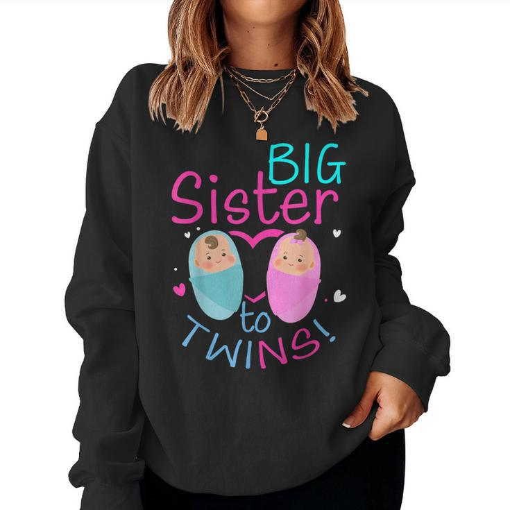 Soon To Be Big Sister To Twins Baby Boy Girl 2024 Reveal Women Sweatshirt