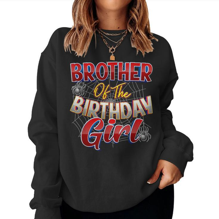 Spider Web Birthday Costume Brother Of The Birthday Girl Women Sweatshirt