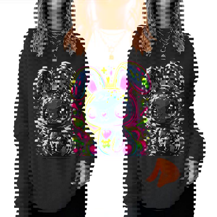 Splash Kawaii Conejito Gótico E-Girl Grunge Conejito Gótico Sudadera Mujer
