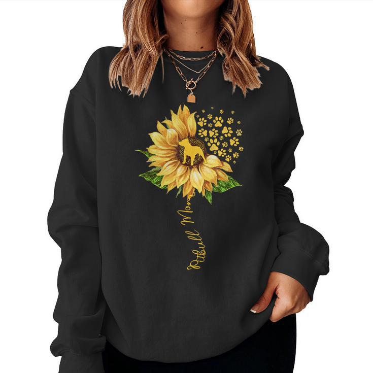 Sunflower Pitbull Mom Dog Lover Mother's Day Dog Women Sweatshirt