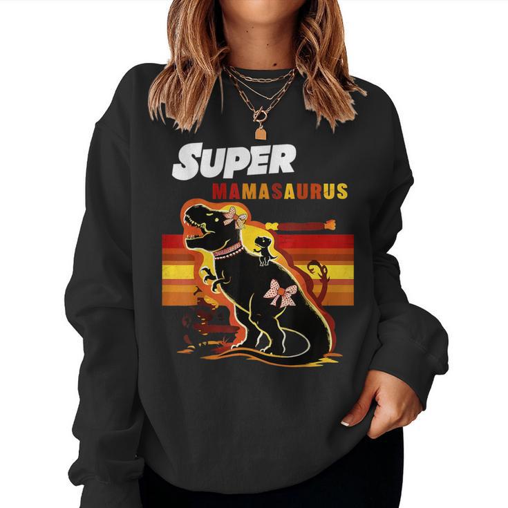 Super Mamasaurus Trex Dino Lustig Mama Muttertag Retro Sweatshirt Frauen