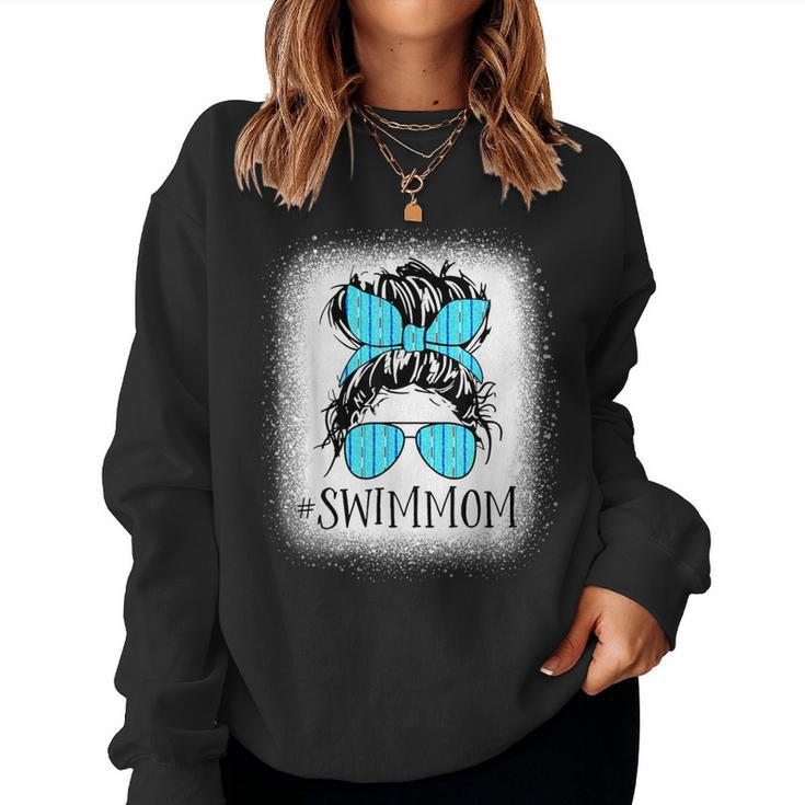 Swim Mom Messy Bun Bleached Mother's Day Women Sweatshirt