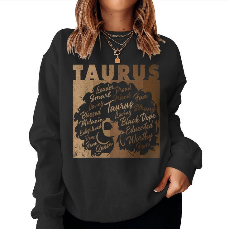 Taurus Girl African American Melanin Birthday Women Sweatshirt