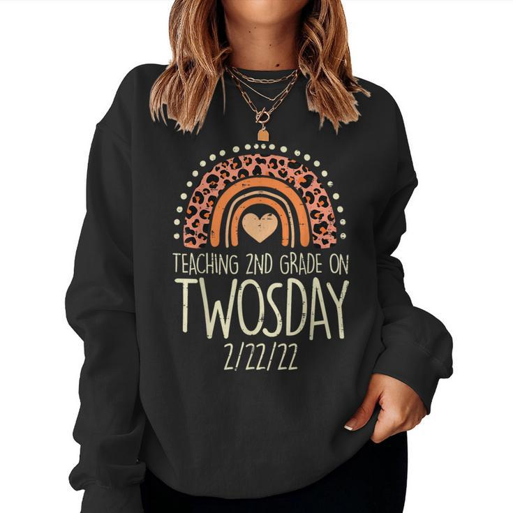 Teaching 2Nd Grade On Twosday 22222 Twos Day 2022 Teacher Women Sweatshirt