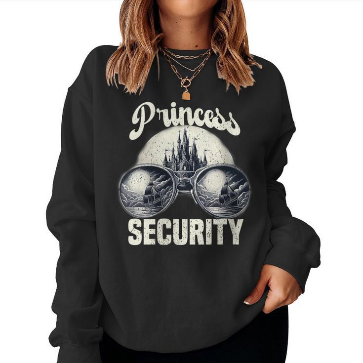 Team Princess Security Mom Dad Party Family Trip Vintage Women Sweatshirt