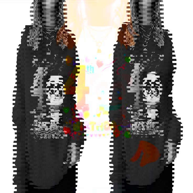 Tengo 4 Años Y Panda 4 Cumpleaños Sudadera Mujer