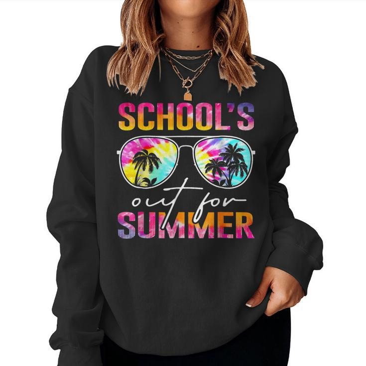 Tie Dye Last Day Of School's Out For Summer Teacher Girls Women Sweatshirt