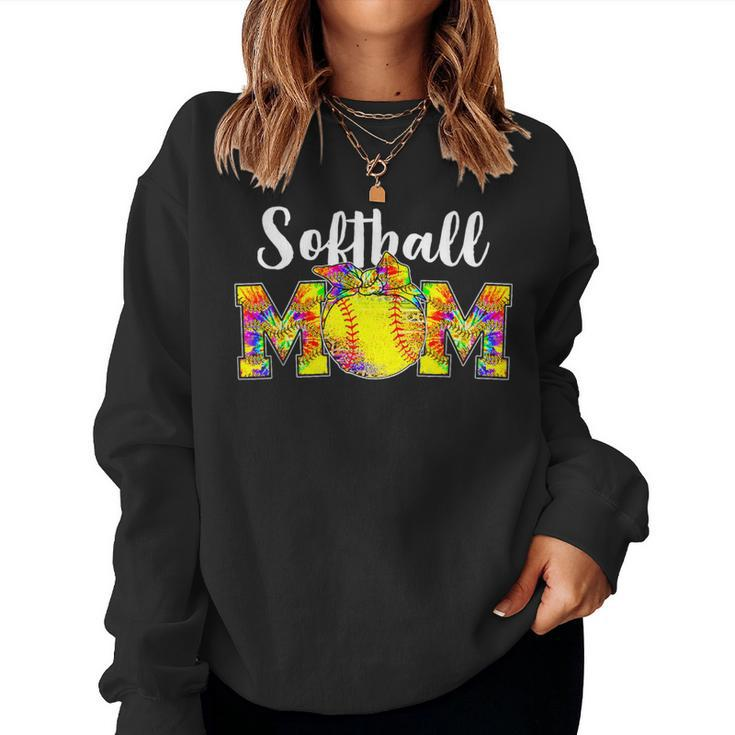 Tie Dye Softball Mom Softball Game Day Vibes Women Sweatshirt