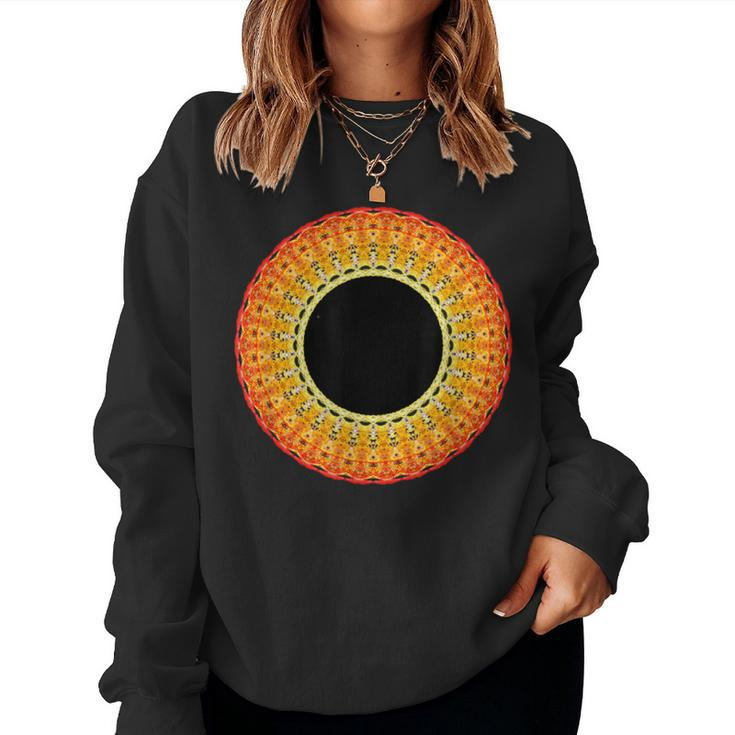 Total Solar Eclipse Mandala Sun Women Sweatshirt