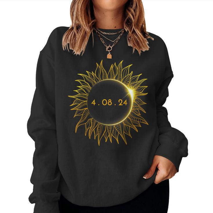 Total Solar Eclipse Eclipse Sunflower 2024 Women Sweatshirt