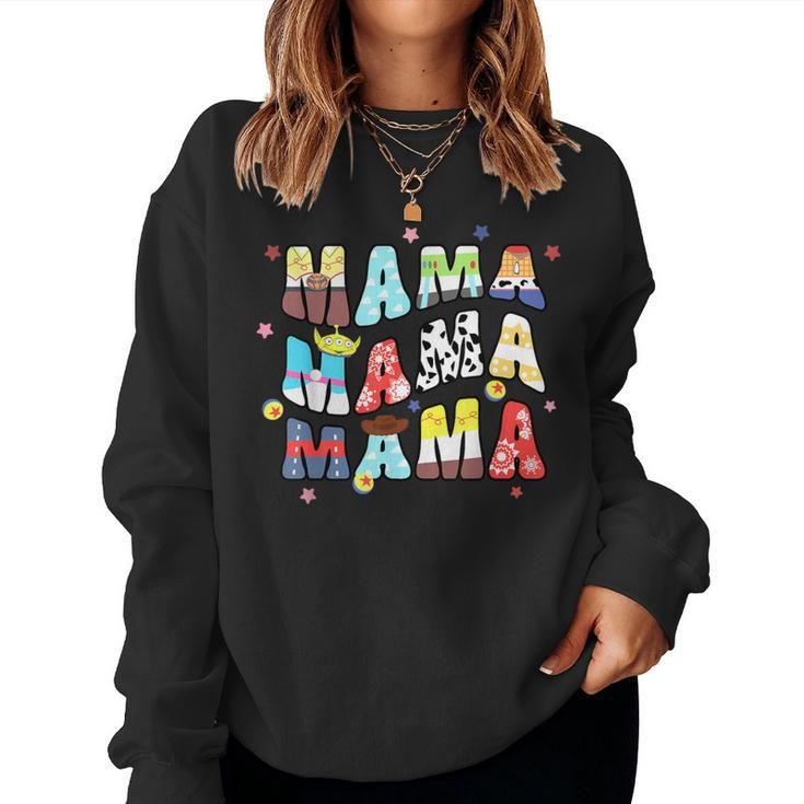 Toy Story Mama Boy Mom Mommy Groovy Happy Mother's Day Women Sweatshirt