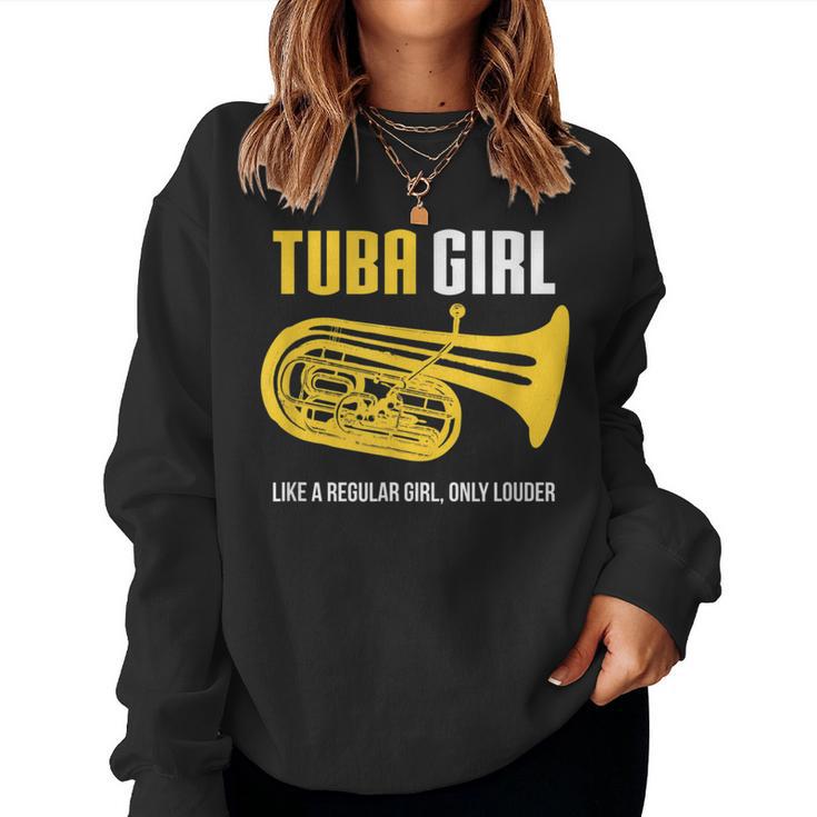 Tuba Girl Cute Marching Band Women Sweatshirt