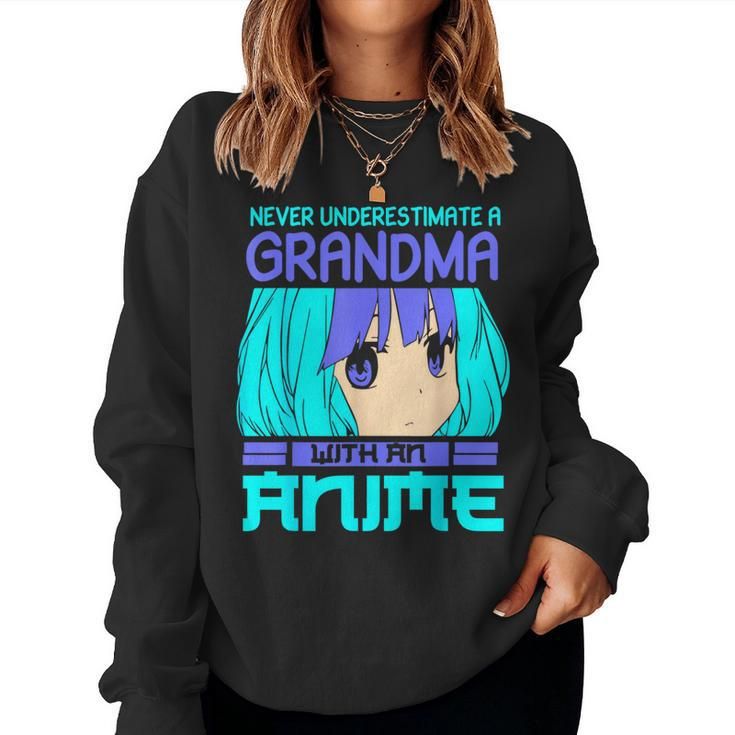 Never Underestimate A Grandma With An Anime Women Sweatshirt