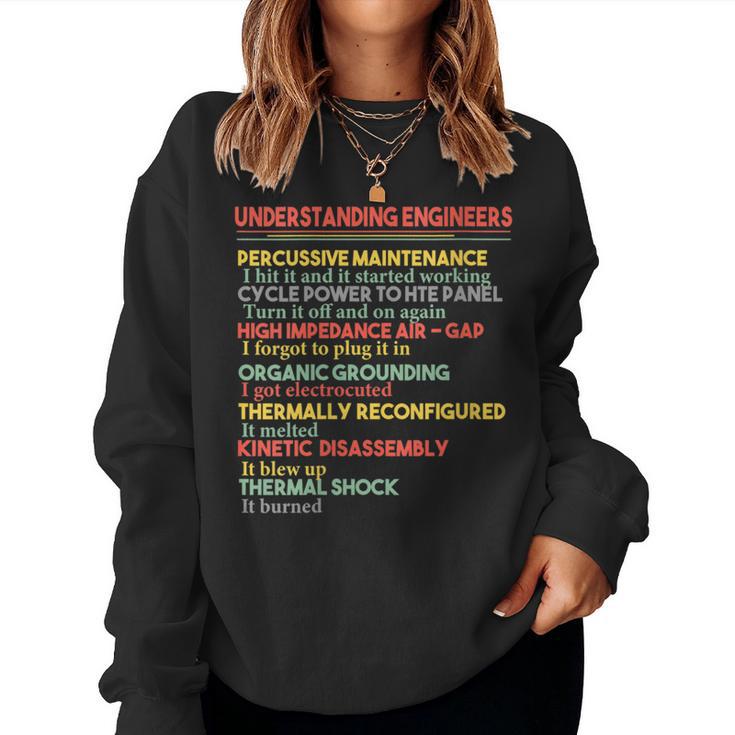 Understanding Engineers Percussive Retro Vintage Women Sweatshirt