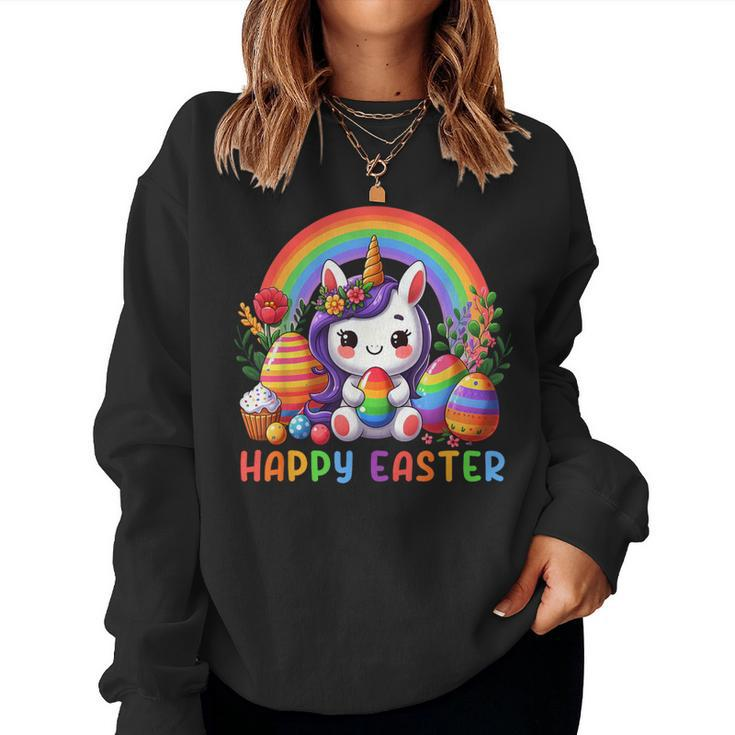 Unicorn Rainbow Happy Easter Easter Day Women Sweatshirt