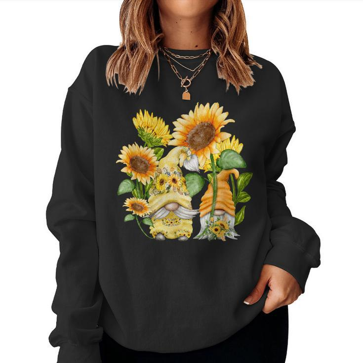 Unique Sunflower Gnome For And Hippies Floral Women Sweatshirt