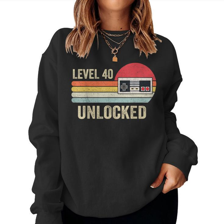 Unlocked Level 40 Birthday Video Game Controller Women Sweatshirt