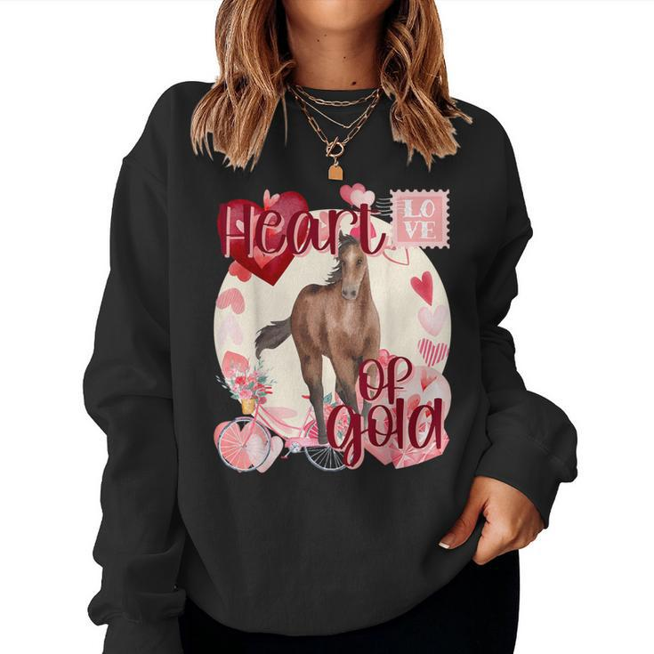 Valentine Horse Simply Watercolor Southern Colors Comfort Women Sweatshirt