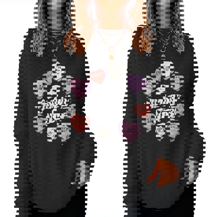 Valentines Day Oncology Nurse Cancer Support Groovy Hearts Women Sweatshirt Valentines Day Oncology Nurse Cancer Support Groovy Hearts Women Sweatshirt