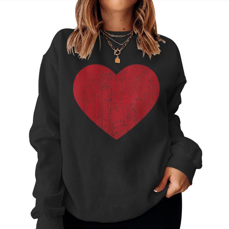 Valentines Day Red Heart Print Vintage Graphic Girls Women Sweatshirt