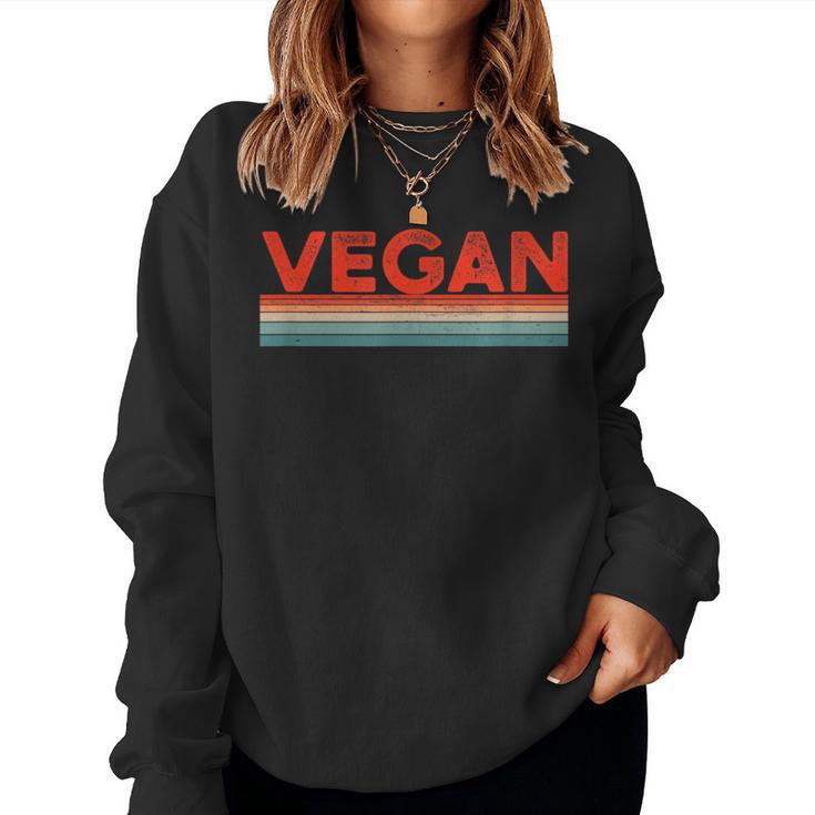 Vegan Retro Writing Lines Plant Based Women Sweatshirt