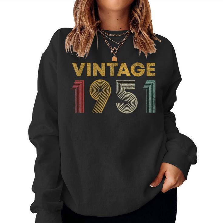 Vintage 1951 73Rd Birthday 73 Years Old Women Sweatshirt