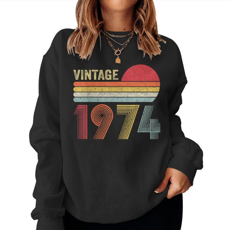Vintage 1974 50Th Birthday 50 Years Old Women Sweatshirt