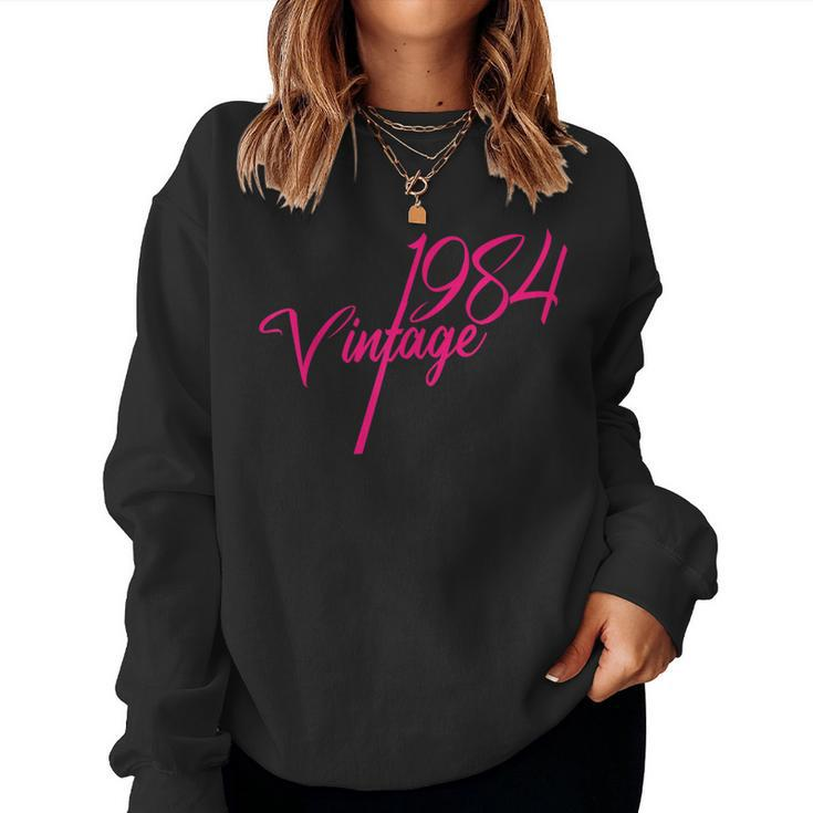 Vintage 1984 Girl Pink 40Th Glamorous Birthday Women Sweatshirt